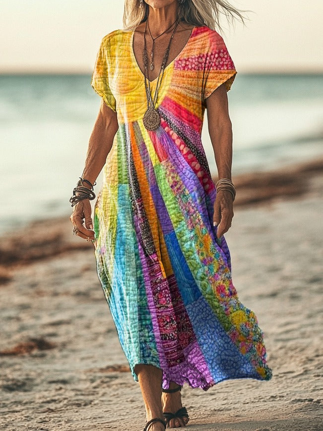 Solana™ | Bohemian Sun Maxi Dress