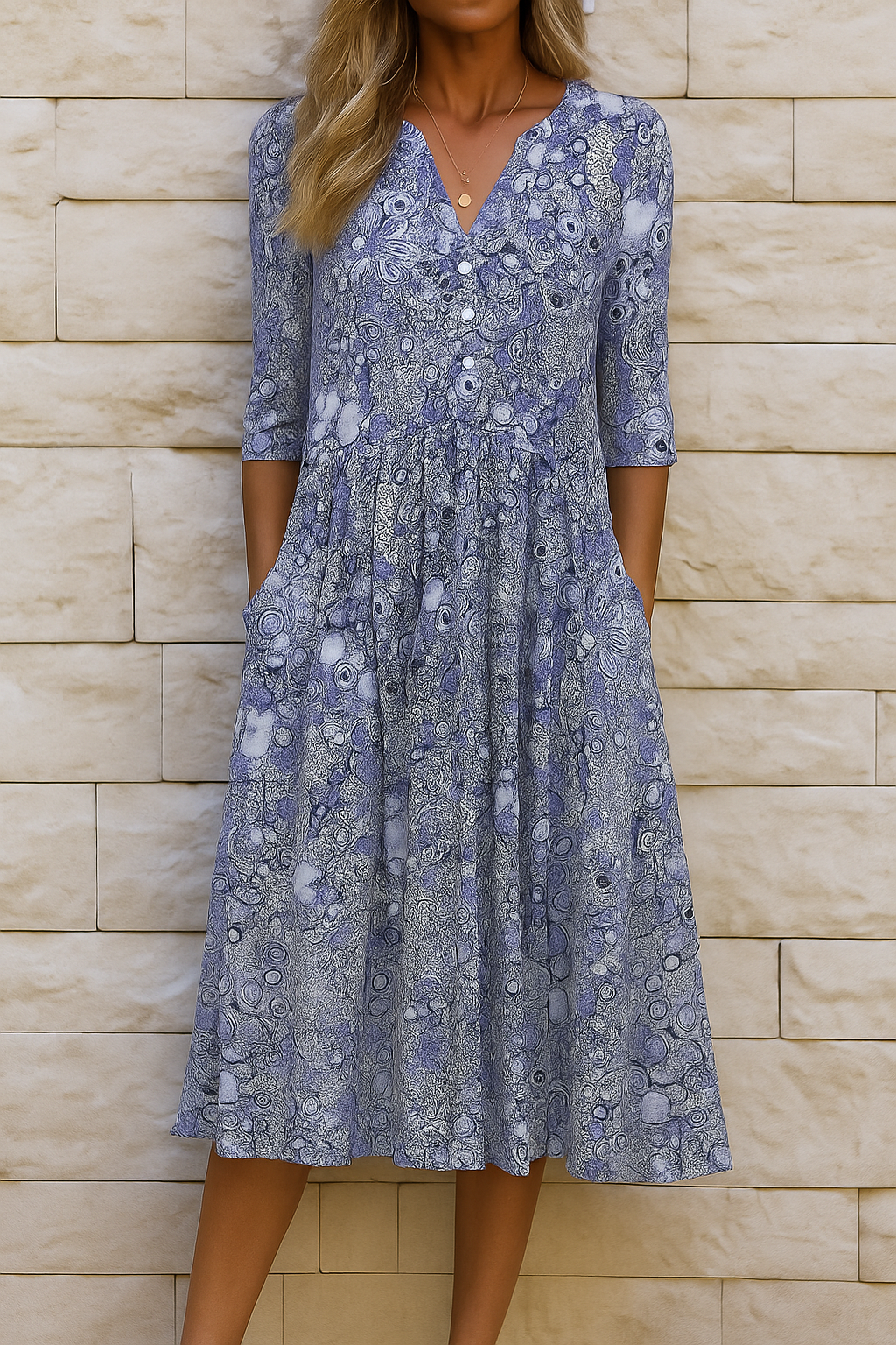 Celeste™ | Classic V-Neck Dress