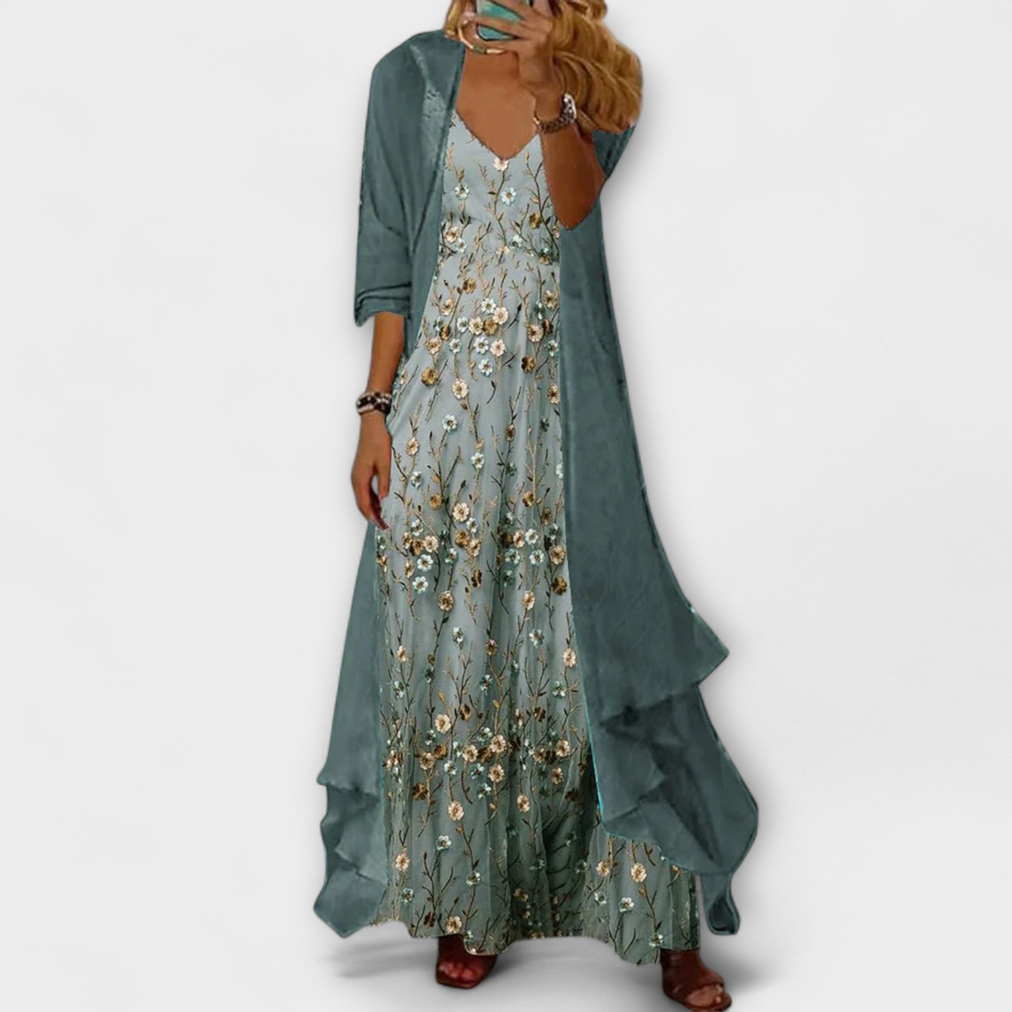 Clara | Elegant Maxi Dress Two-Piece Set