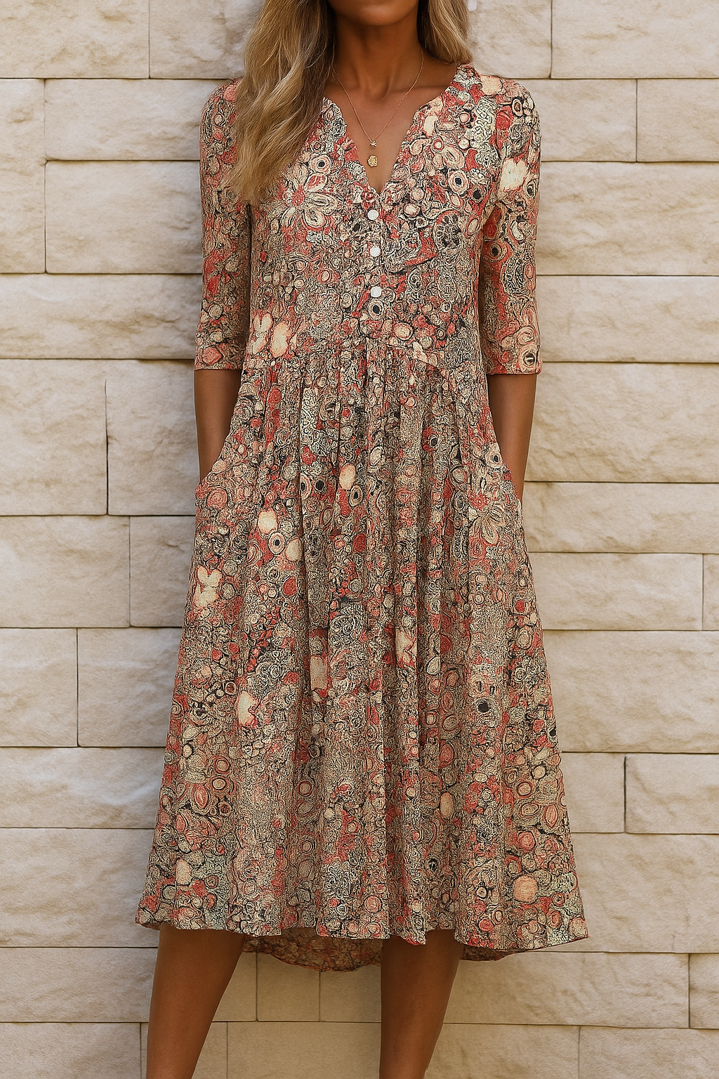 Celeste™ | Classic V-Neck Dress